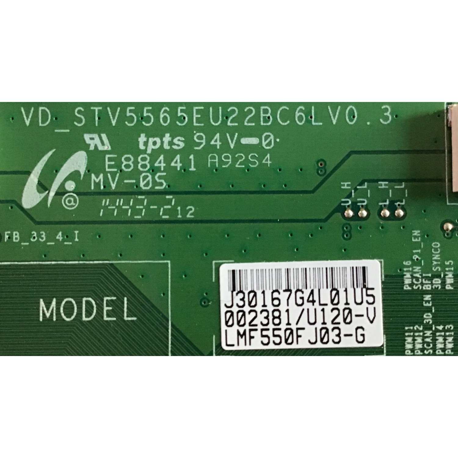 KIT DE TARJETAS PARA TV SAMSUNG / MAIN BN94-07777A / BN41-02257A / BN97-08902A / T-CON LJ94-30167G / BN96-30712A / VD_STV5565EU22BC6LV0.3 / FUENTE BN4400781A / L55C4_EHS / BN44-00781A / PANEL CY-VH055FGLV1H / LSF550FJ03-G02 / MODELO UN55HU7250FXZA TH01 - Imagen 4